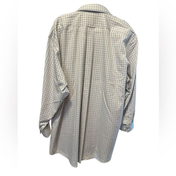 NWT Kirkland Signature Men’s Gray Plaid Button Down Dress Shirt - Size 20/3XL - Picture 6 of 7